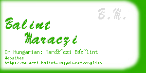 balint maraczi business card